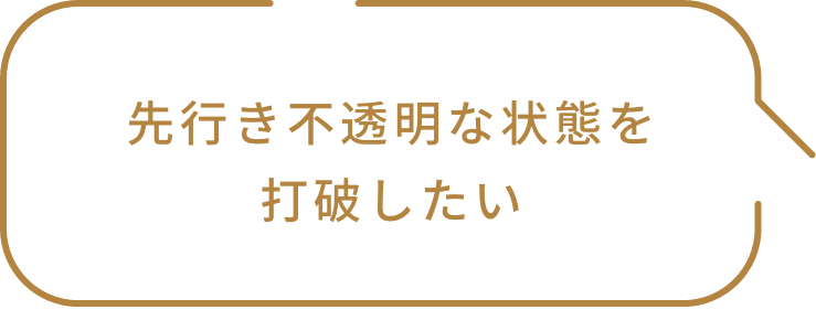 先行き不透明な状態を打破したい